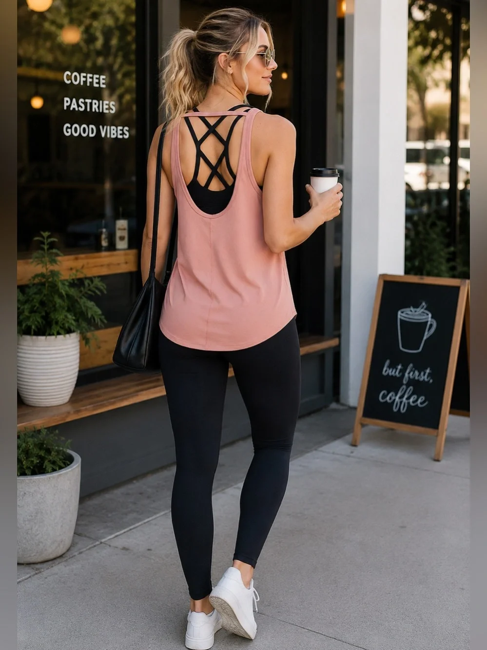 ✔️NIKE Women’s Peach Dri-Fit Studio Open Back Sleeveless Racerback Tank Top - S